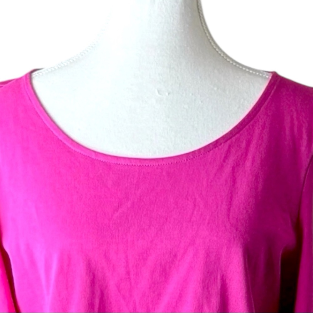 Lauren Ralph Lauren Pink Cold Shoulder Top L Cotton Knit Casual Chic Relaxed Fit